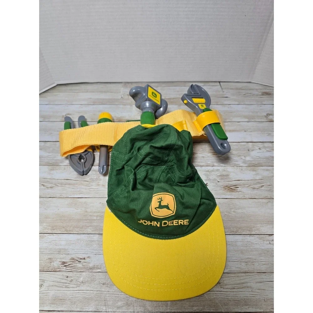 John Deere Kids Toy Lot Ertl Tool Box‎ & Talking Tool Belt w/ Tools Hat VIDEO